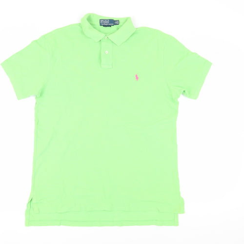 Ralph Lauren Men's Polo Green L Short Sleeve Classic