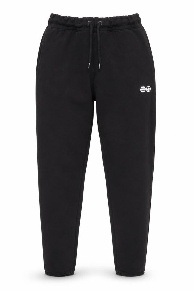 Front view of Crosshatch Men's Black Jogger Trousers Medium