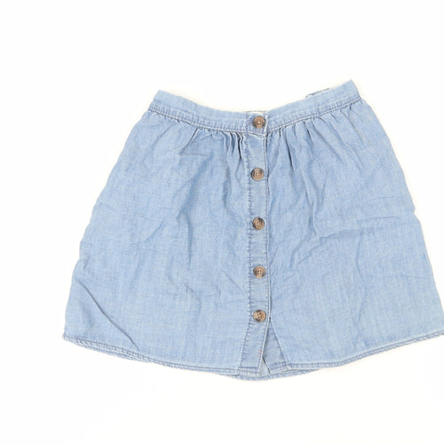 H&M Girls Blue Denim A-Line Skirt, Age 9