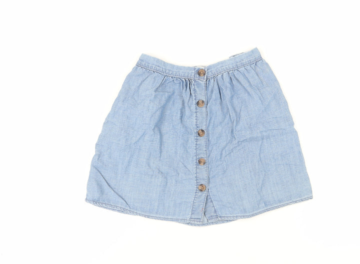 H&M Girls Blue Denim A-Line Skirt, Age 9