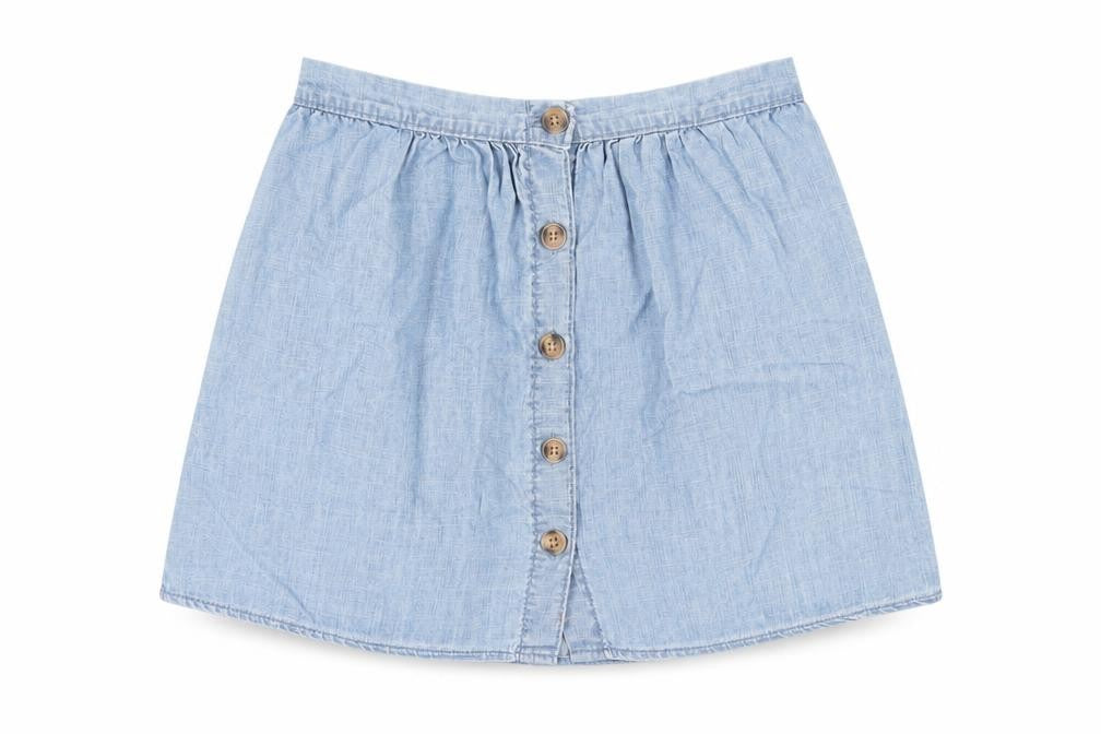 H&M Girls Blue Denim A-Line Skirt, Age 9