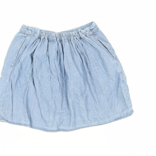 H&M Girls Blue Denim A-Line Skirt, Age 9