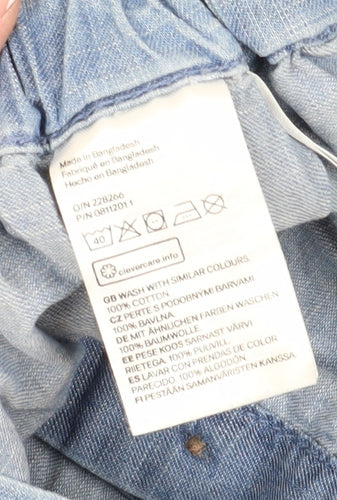 H&M Girls Blue Denim A-Line Skirt, Age 9