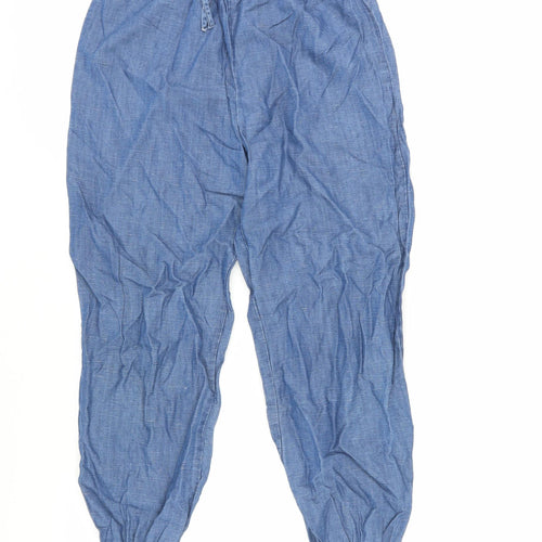 Zara Girls Blue Jogger Trousers 14 Years Lyocell Linen
