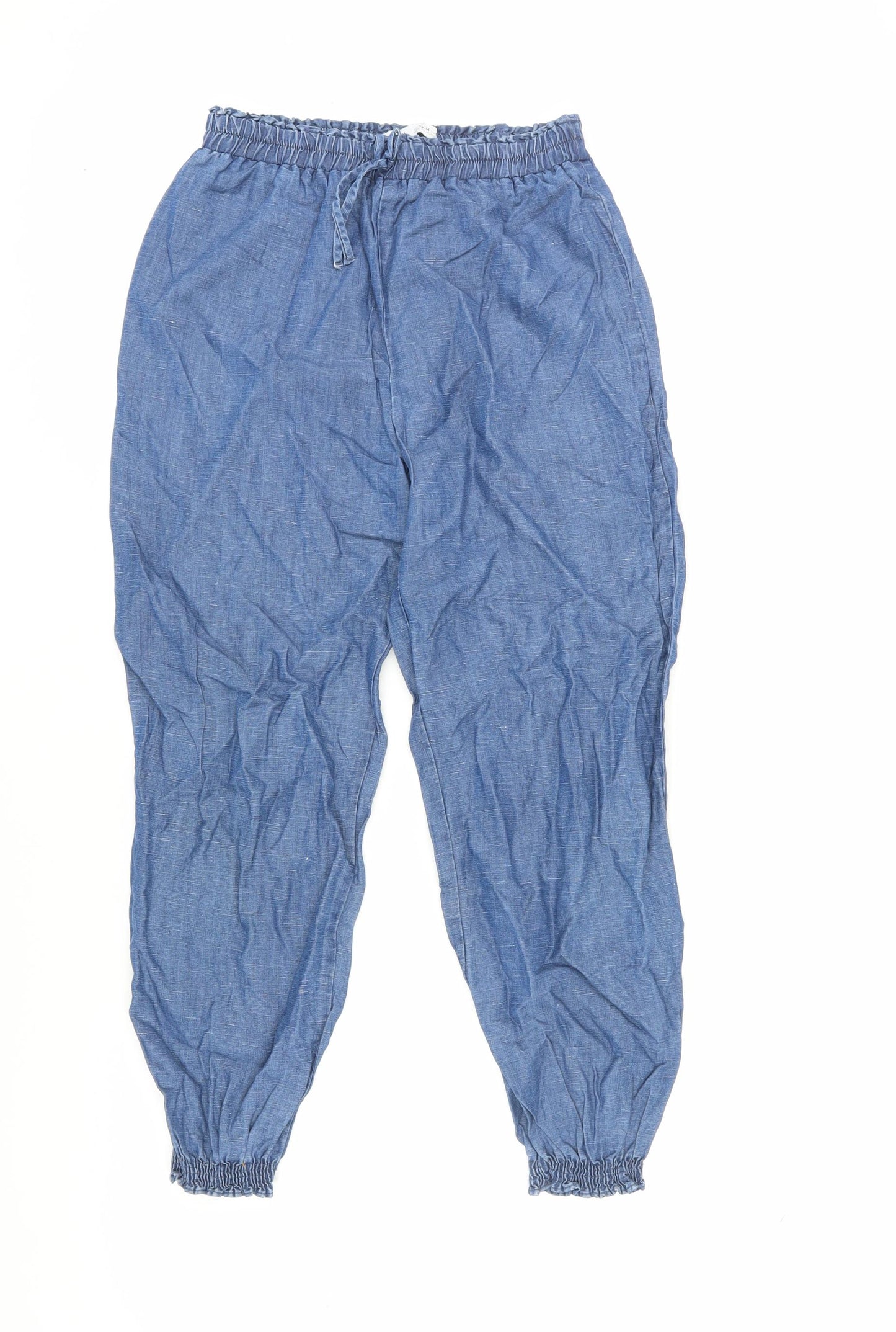 Zara Girls Blue Jogger Trousers 14 Years Lyocell Linen
