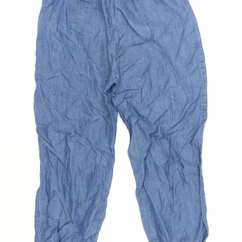 Zara Girls Blue Jogger Trousers 14 Years Lyocell Linen