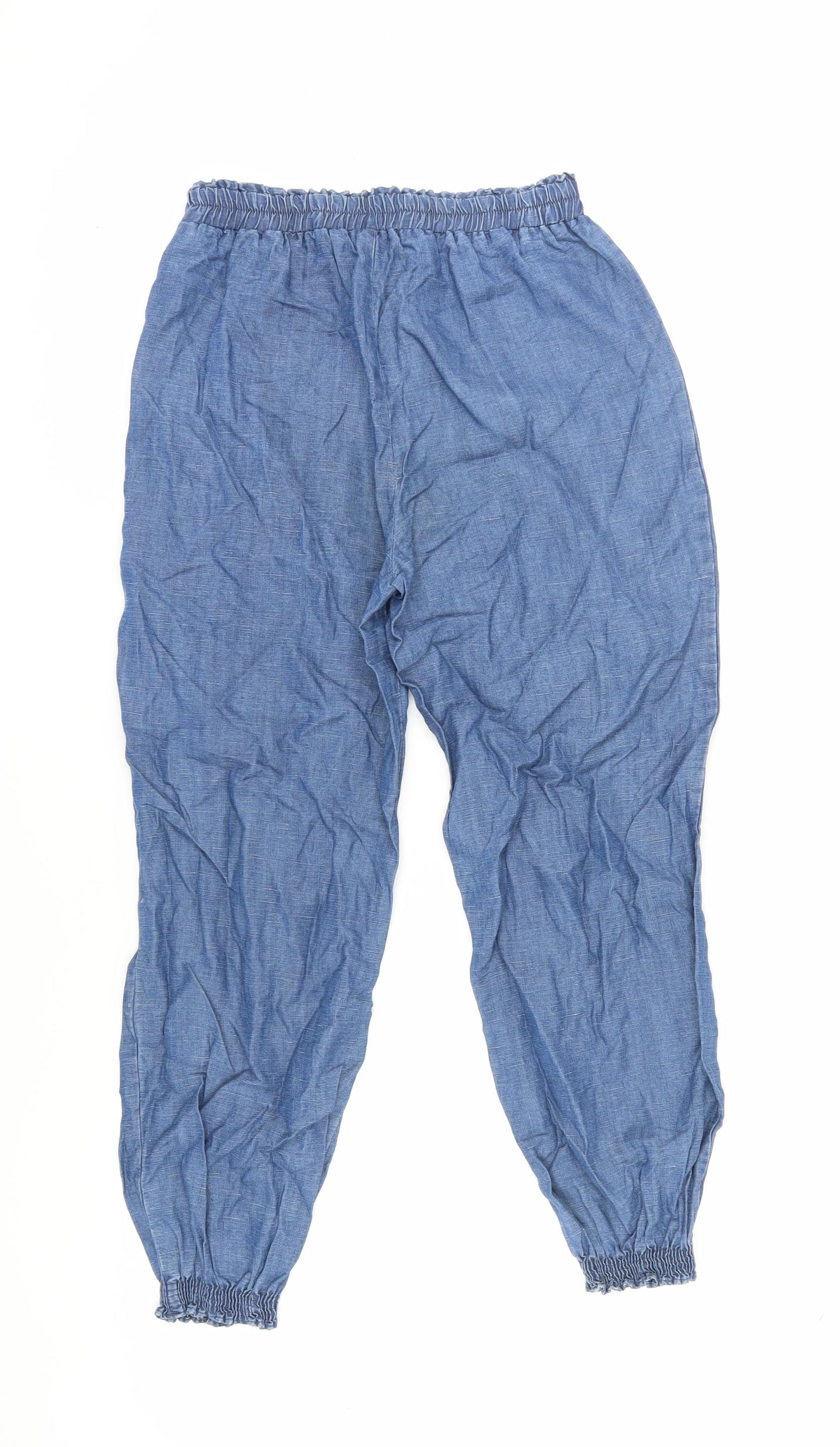 Zara Girls Blue Jogger Trousers 14 Years Lyocell Linen