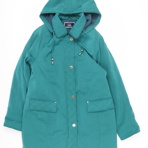 Isle Women's Green Parka Coat Size 12, Hooded, Casual, Winter