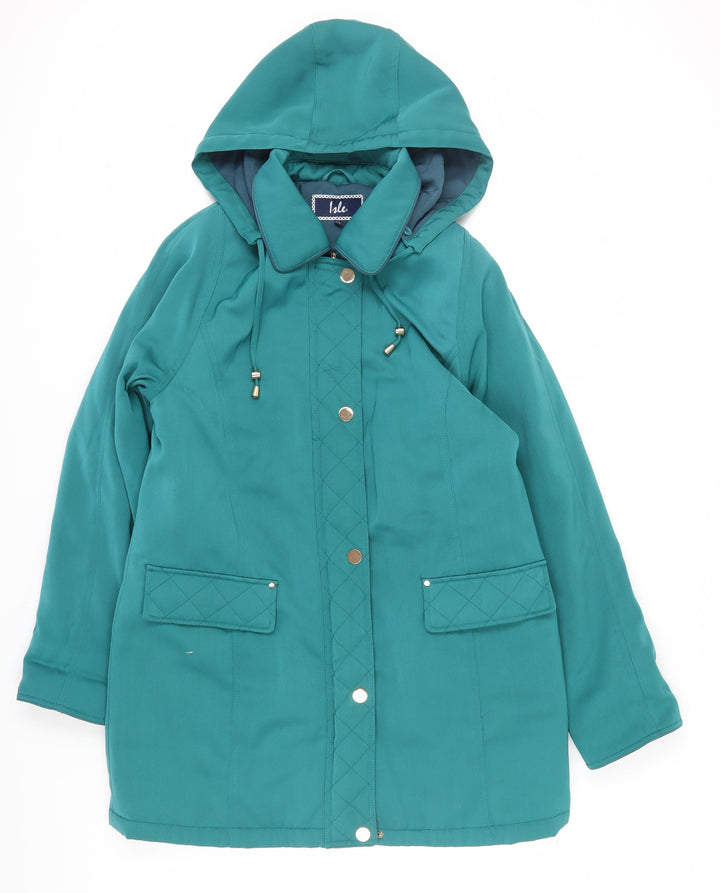 Isle Women's Green Parka Coat Size 12, Hooded, Casual, Winter