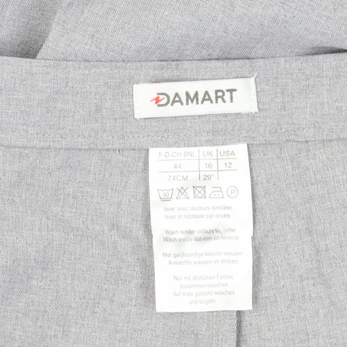 Damart Women's Grey Pleated Trousers Size 16