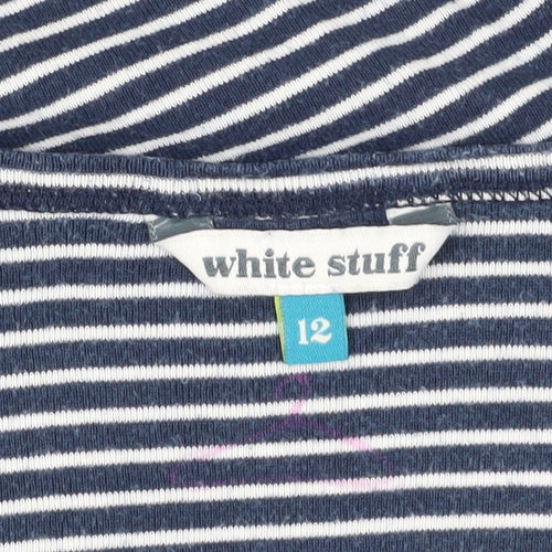White Stuff Women's Blue Striped Tank Top Size 12