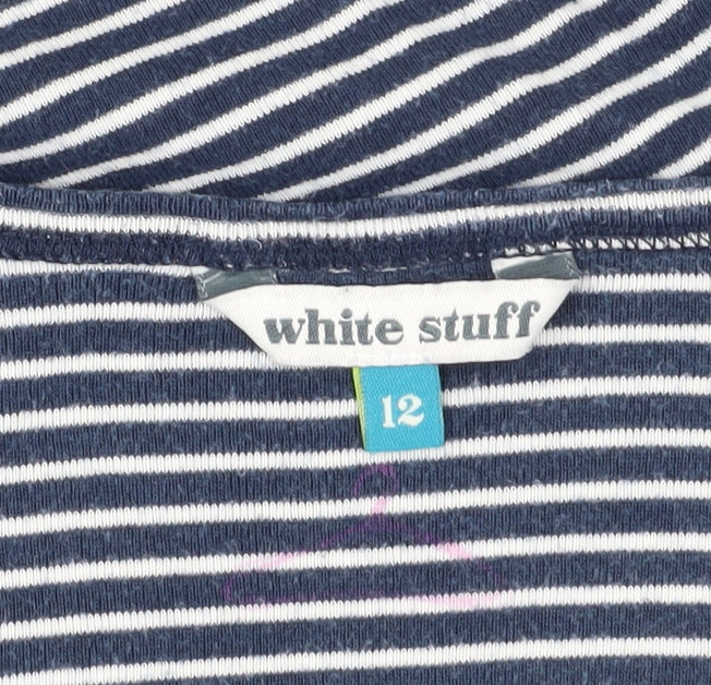 White Stuff Women's Blue Striped Tank Top Size 12
