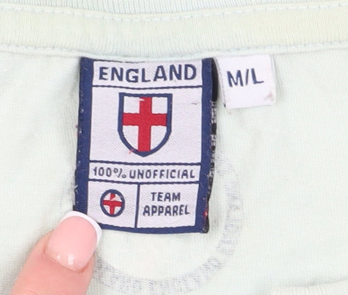 England Unisex M White T-Shirt, Cotton, Sleeveless, Vintage