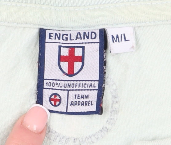 England Unisex M White T-Shirt, Cotton, Sleeveless, Vintage