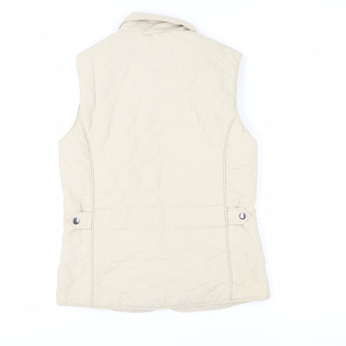Grenouille Women's Beige Quilted Sleeveless Waistcoat Size 10