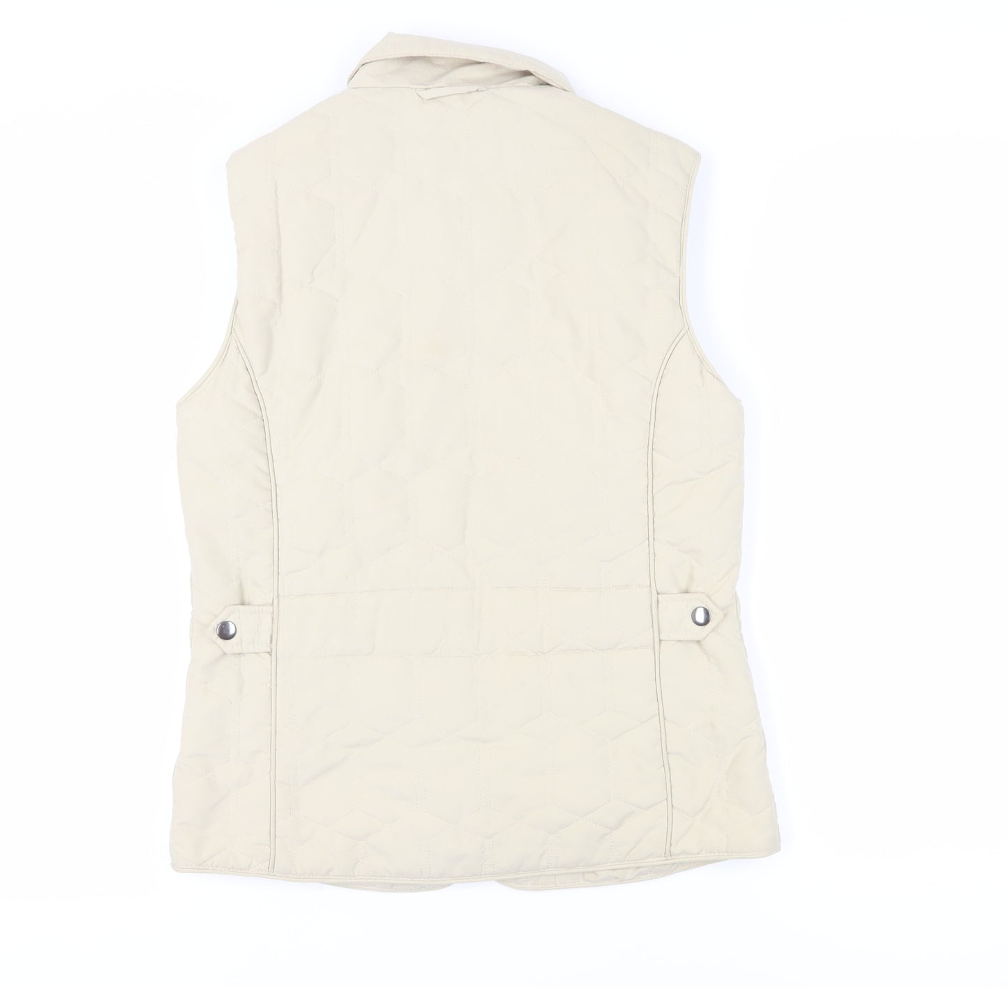 Grenouille Women's Beige Quilted Sleeveless Waistcoat Size 10