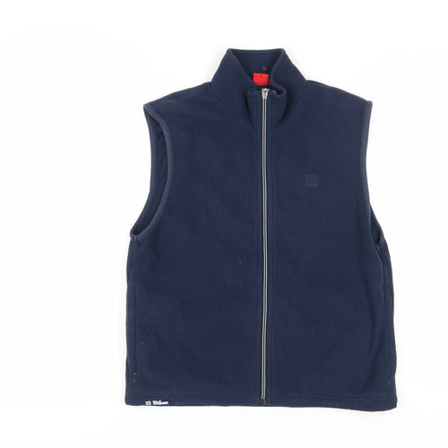 Wilson Unisex Blue Fleece Waistcoat, Size L, Casual Sports Style