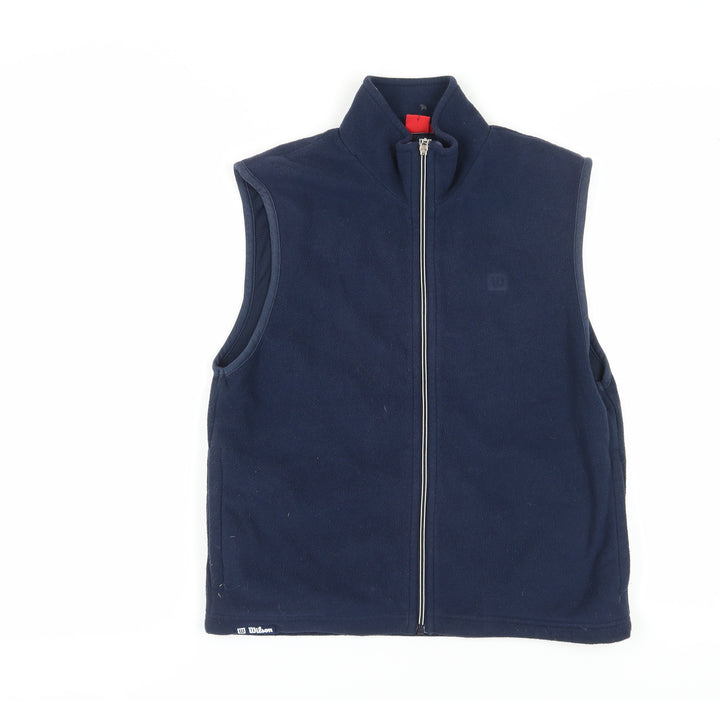 Wilson Unisex Blue Fleece Waistcoat, Size L, Casual Sports Style