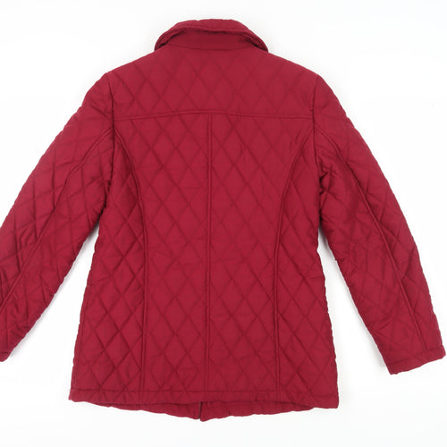 Marks and Spencer Women's Red Quilted Jacket Size 8