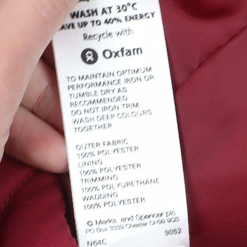 Marks and Spencer Women's Red Quilted Jacket Size 8