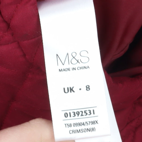 Marks and Spencer Women's Red Quilted Jacket Size 8