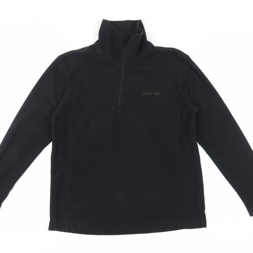 Campri Women's Black High Neck Fleece Pullover Sweatshirt