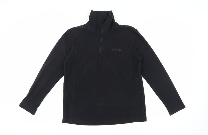 Campri Women's Black High Neck Fleece Pullover Sweatshirt