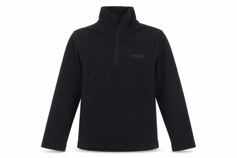 Front view of Campri Women's Black High Neck Fleece Pullover Sweatshirt