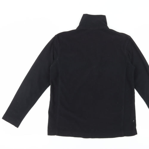 Campri Women's Black High Neck Fleece Pullover Sweatshirt