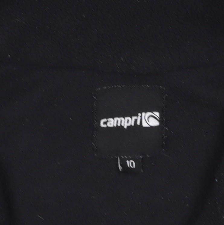 Campri Women's Black High Neck Fleece Pullover Sweatshirt