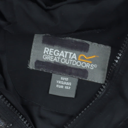 Regatta Boys Black Hooded Winter Jacket 11-12 Years