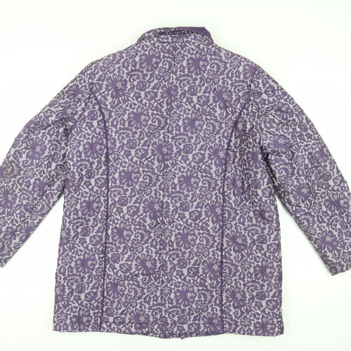 Anna Rose Women's Purple Floral Puffer Coat L