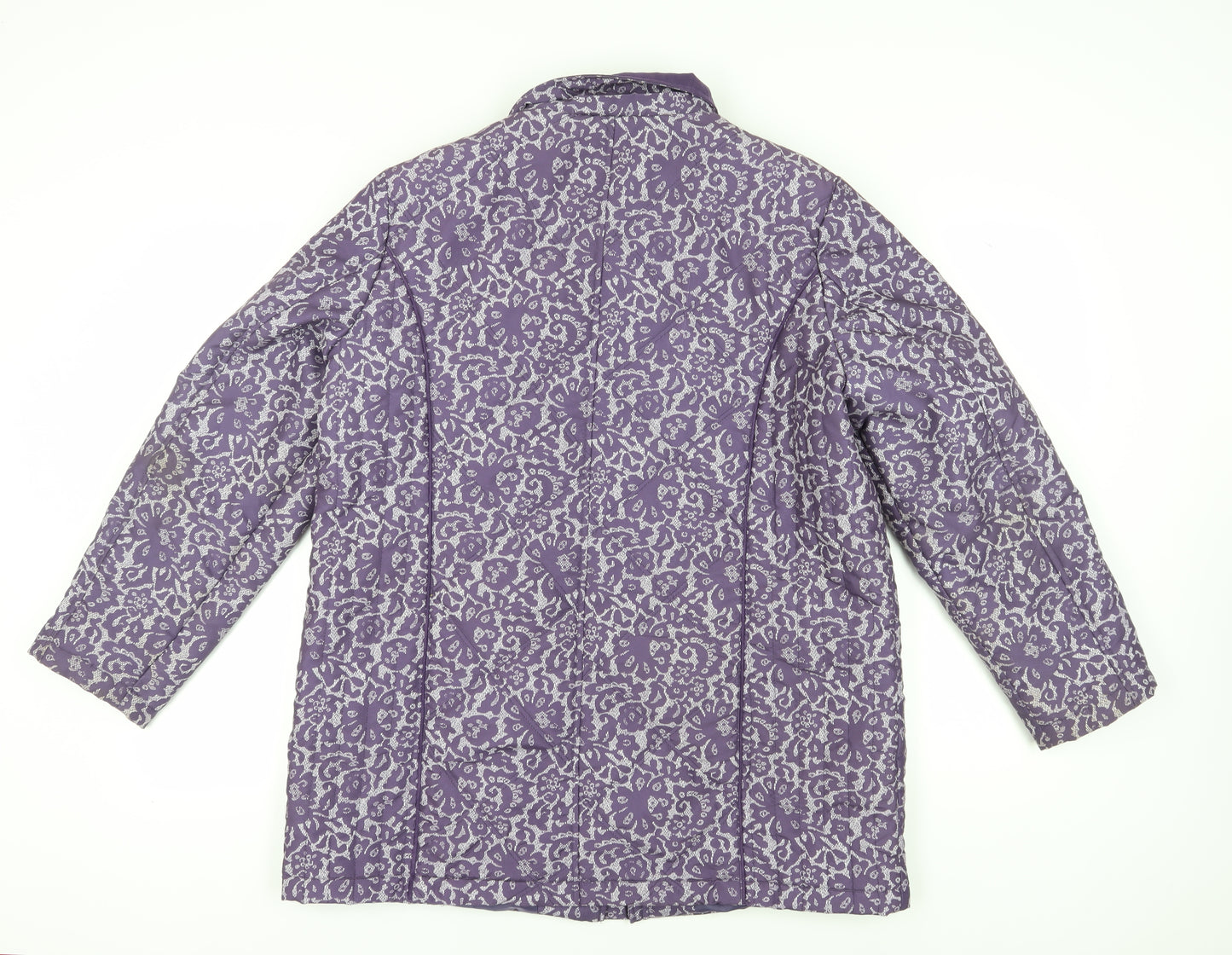 Anna Rose Women's Purple Floral Puffer Coat L