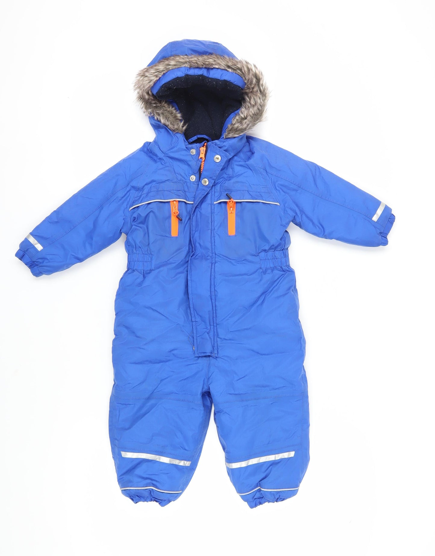 Next Unisex Blue Snowsuit 18-24 Months with Hooded Puffer Style