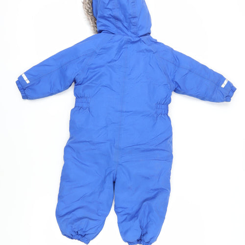 Next Unisex Blue Snowsuit 18-24 Months with Hooded Puffer Style