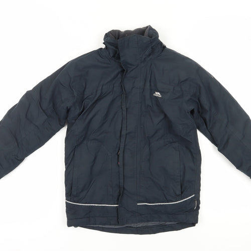Trespass Boys Black Parka Jacket 7-8 Years, Waterproof Winter Coat