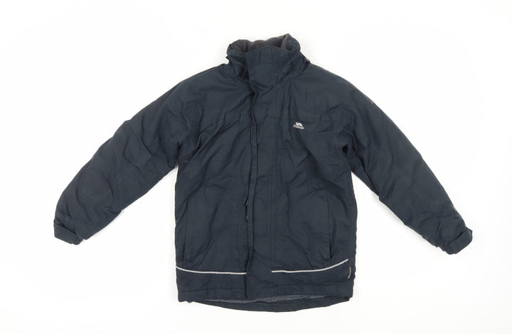 Trespass Boys Black Parka Jacket 7-8 Years, Waterproof Winter Coat