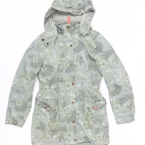 L.O.G.G. Girls Green Floral Parka Coat 11-12 Years