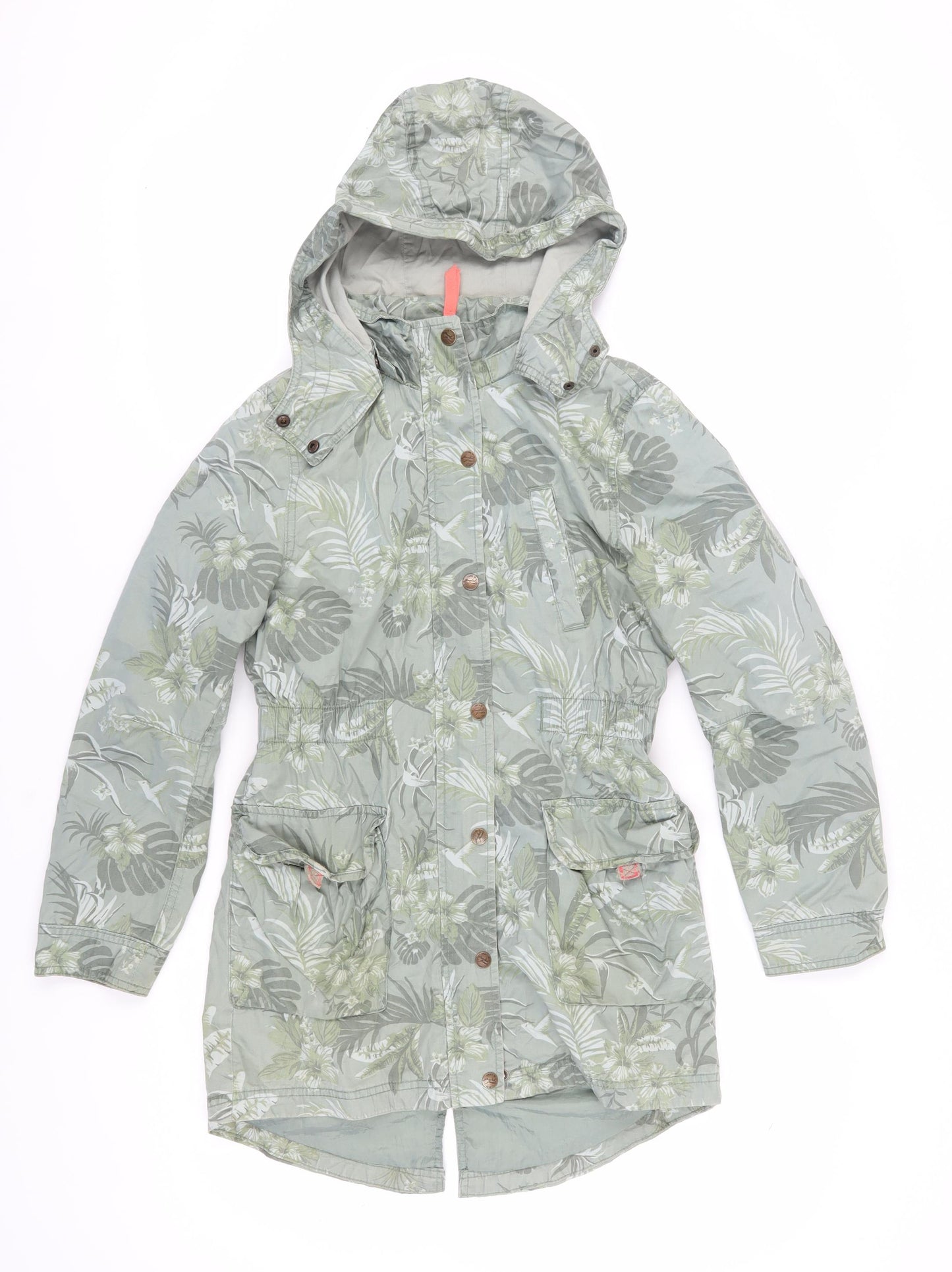 L.O.G.G. Girls Green Floral Parka Coat 11-12 Years