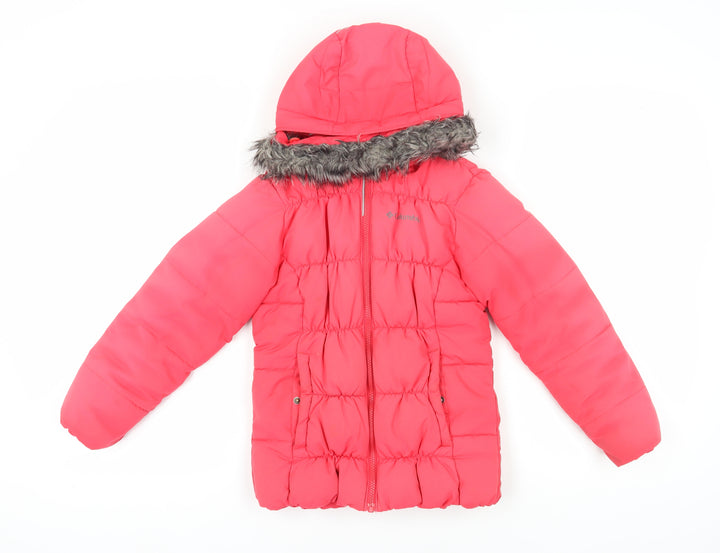 Columbia Girls Pink Puffer Jacket S Winter Hooded