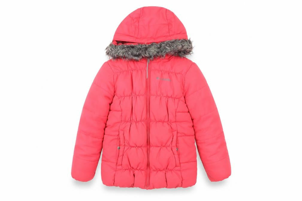 Columbia Girls Pink Puffer Jacket S Winter Hooded