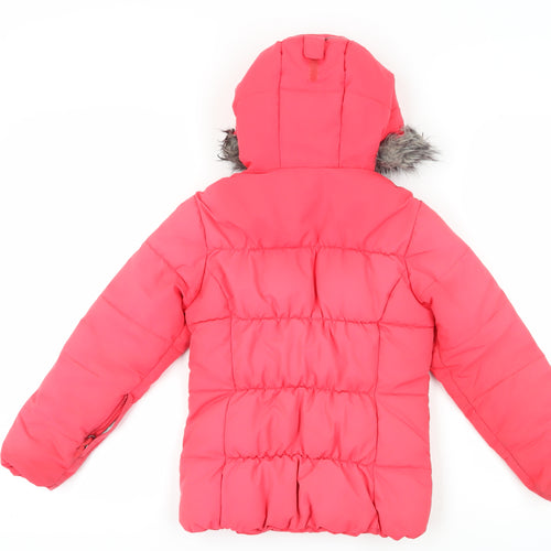 Columbia Girls Pink Puffer Jacket S Winter Hooded