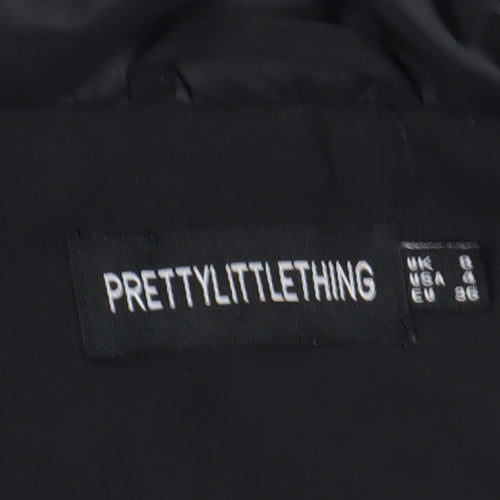PrettyLittleThing Women's Black Puffer Jacket Size 8