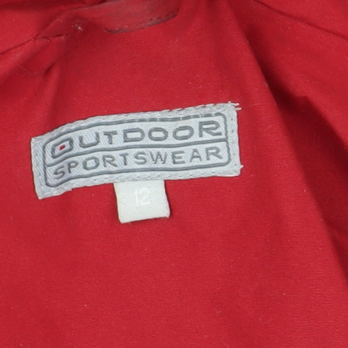 Outdoor Sportswear Women's Red Parka Jacket Size 12