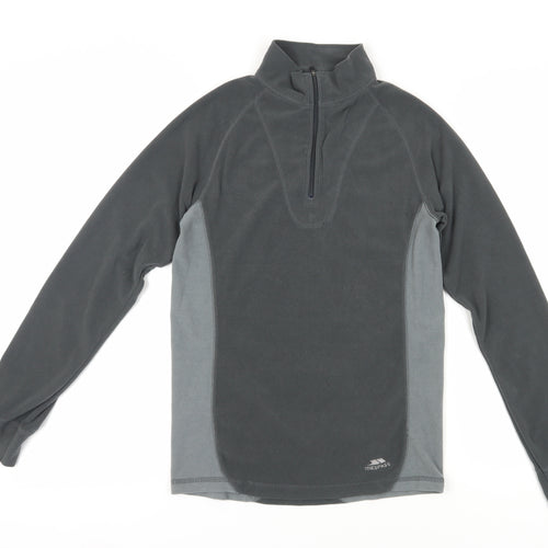 Trespass Unisex Grey 1/4 Zip Fleece Sweatshirt M