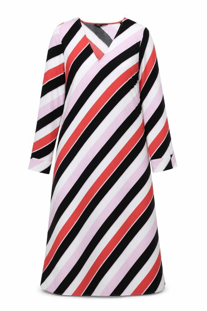 Front view of Marks & Spencer Women's Striped Midi Wrap Dress