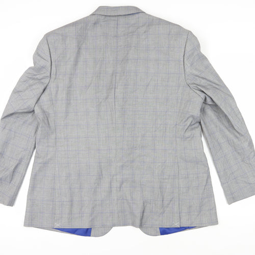 Marks and Spencer Grey Check Men's 48 Regular Fit Blazer