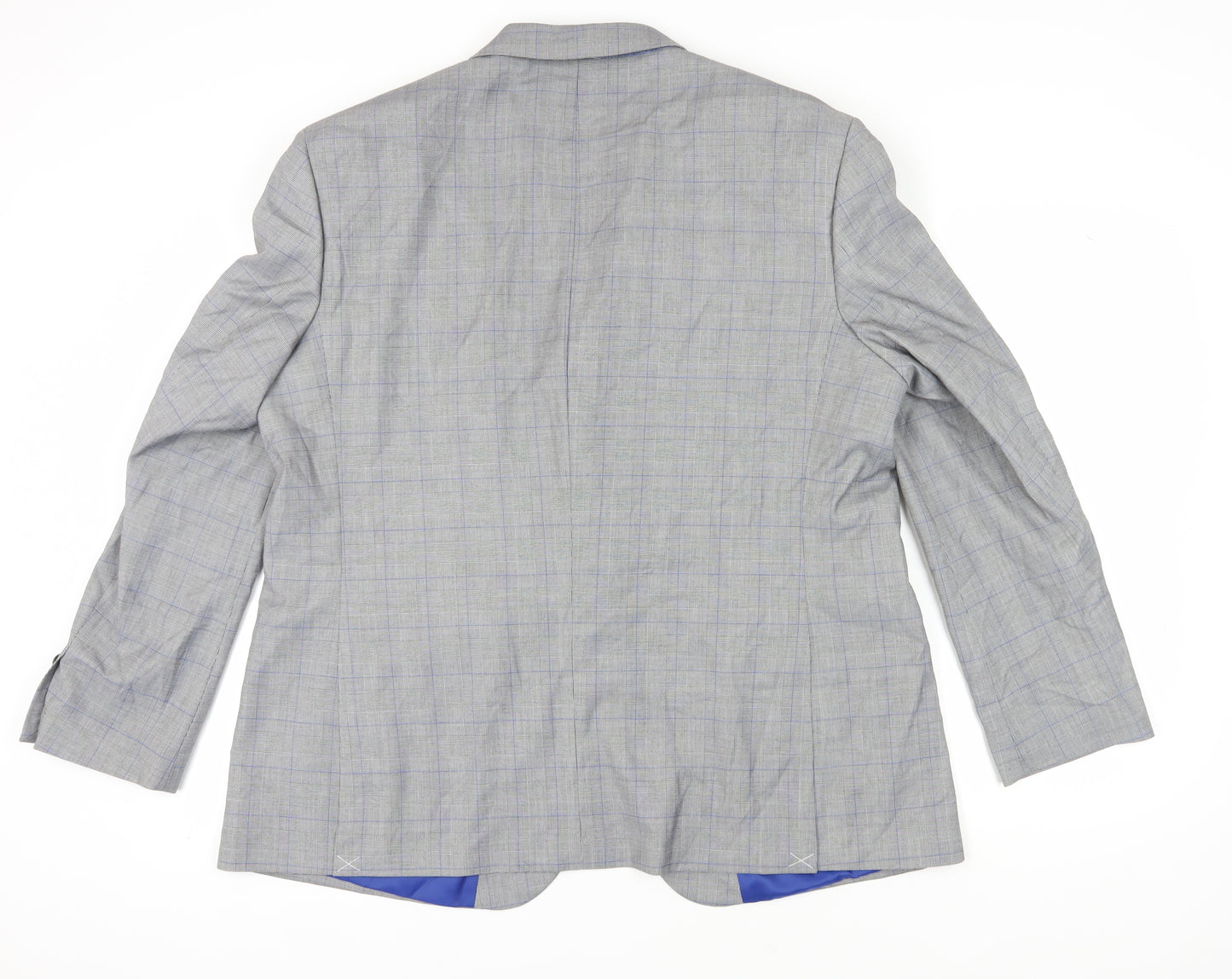 Marks and Spencer Grey Check Men's 48 Regular Fit Blazer