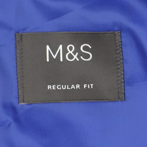 Marks and Spencer Grey Check Men's 48 Regular Fit Blazer