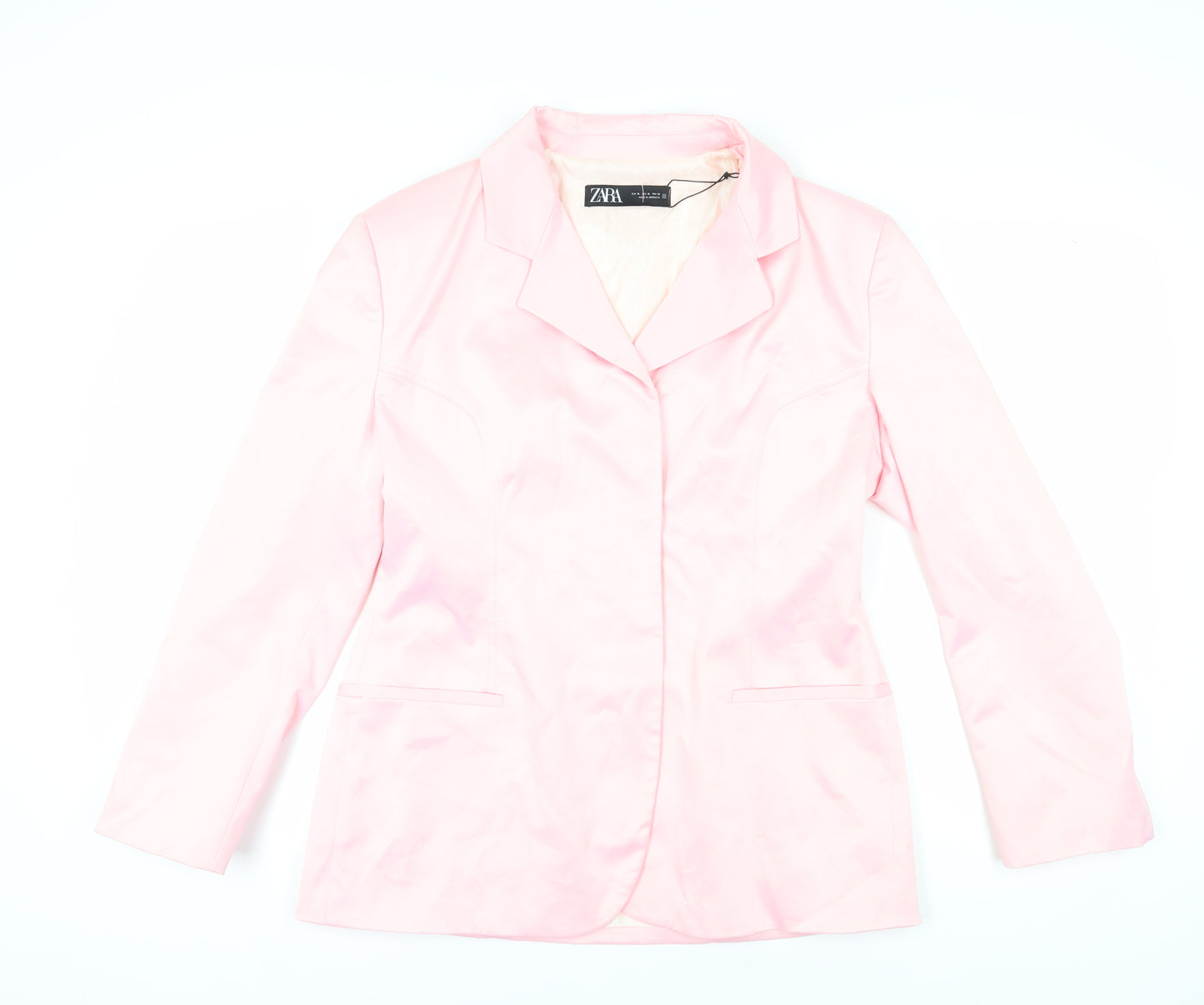 ZARA Women's Pink XL Blazer Notch Lapel New